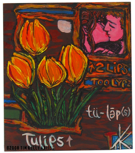 orange tulip tim kelly artist wood